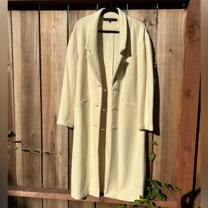 Sally Lapointe - Single-breasted Dropped Collar Coat In White - size M